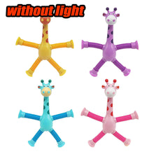 LED Telescopic Suction Cup Giraffe Fidget Toy - Sensory Tubes & Pop Tubes 4 Pcs Set