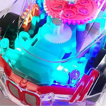 360-Degree Rotating Transparent Concept Racing Toy Car with 3D Flashing LED Lights & Music