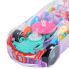 360-Degree Rotating Transparent Concept Racing Toy Car with 3D Flashing LED Lights & Music