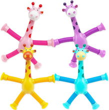 LED Telescopic Suction Cup Giraffe Fidget Toy - Sensory Tubes & Pop Tubes 4 Pcs Set