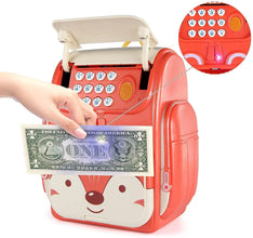 Bag-Style Piggy Bank ATM for Kids with Password Operation - Teach Money-Saving Skills, Dino Space Design