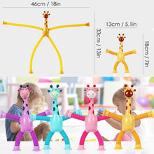 LED Telescopic Suction Cup Giraffe Fidget Toy - Sensory Tubes & Pop Tubes 4 Pcs Set