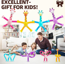 LED Telescopic Suction Cup Giraffe Fidget Toy - Sensory Tubes & Pop Tubes 4 Pcs Set