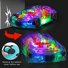 360-Degree Rotating Transparent Concept Racing Toy Car with 3D Flashing LED Lights & Music