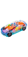 360-Degree Rotating Transparent Concept Racing Toy Car with 3D Flashing LED Lights & Music