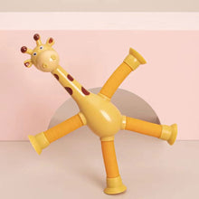 LED Telescopic Suction Cup Giraffe Fidget Toy - Sensory Tubes & Pop Tubes 4 Pcs Set