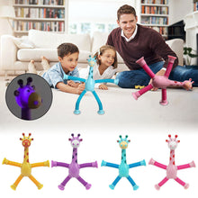 LED Telescopic Suction Cup Giraffe Fidget Toy - Sensory Tubes & Pop Tubes 4 Pcs Set