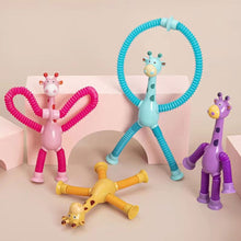 LED Telescopic Suction Cup Giraffe Fidget Toy - Sensory Tubes & Pop Tubes 4 Pcs Set