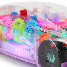 360-Degree Rotating Transparent Concept Racing Toy Car with 3D Flashing LED Lights & Music