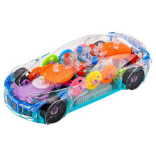 360-Degree Rotating Transparent Concept Racing Toy Car with 3D Flashing LED Lights & Music